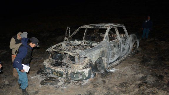 Se les prendió fuego la camioneta y quemaron tres hectáreas