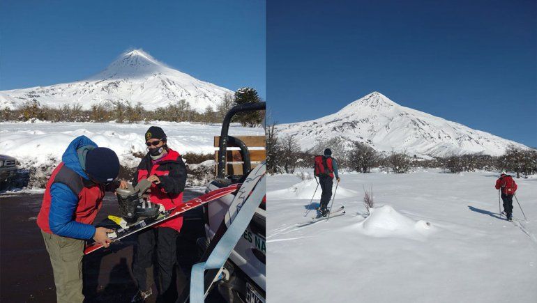 El estudio para prevenir las avalanchas en el Volcán Lanín.