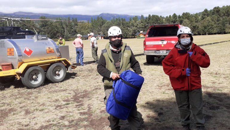 Los rescatistas actuaron este jueves por la tarde en una de las laderas del volcán Lanín