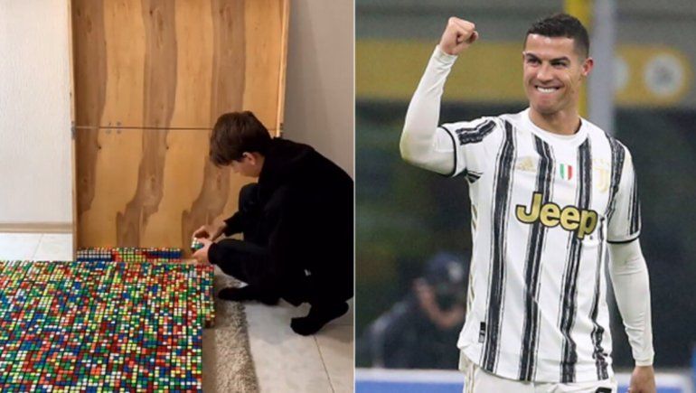 La creatividad reinó en TikTok con una figura de Cristiano Ronaldo usando exclusivamente cubos de rubik.