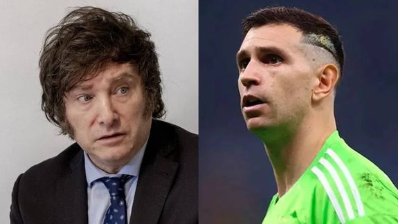 El llamativo gesto del Dibu Martínez con Javier Milei ¿Qué hizo?