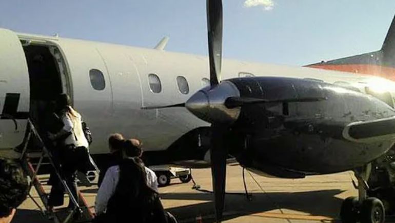 La foto de una pasajera que tomó del avión, antes de partir desde Córdoba. La foto de una pasajera que tomó del avión, antes de partir desde Córdoba.