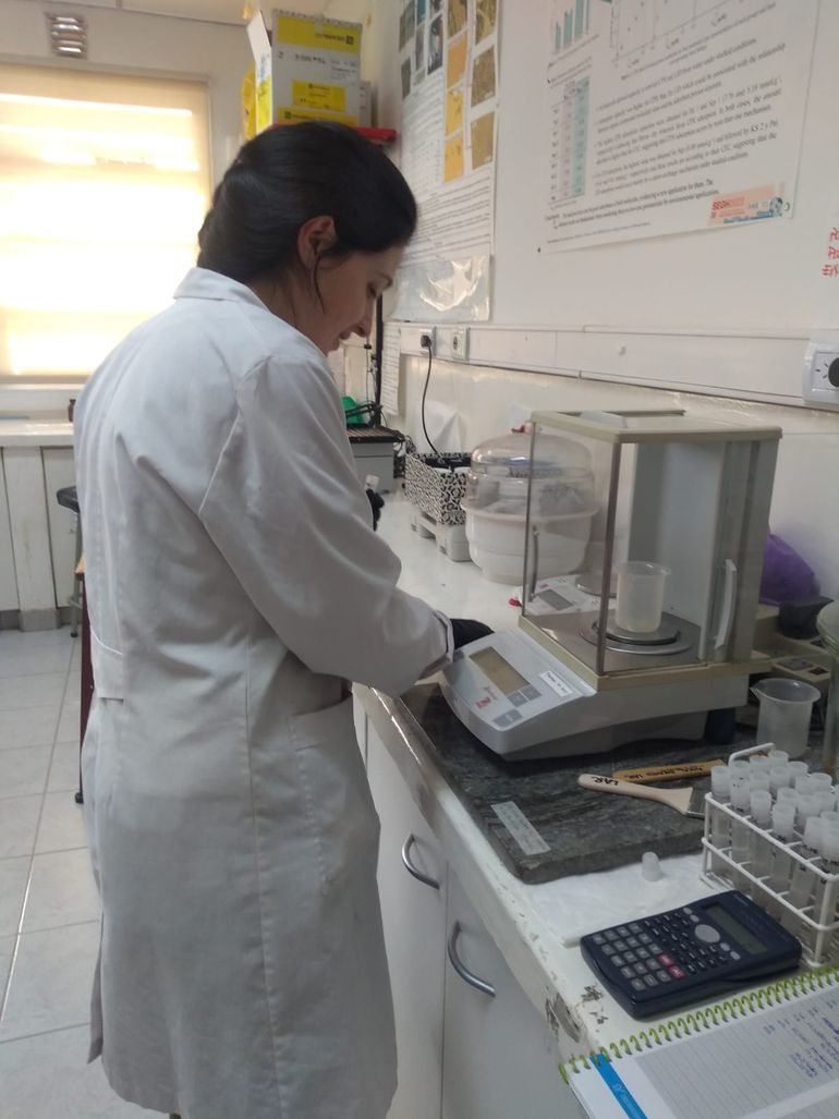 Una científica de la UNCo, en el laboratorio donde se desarrolla CoParChe. Una científica de la UNCo, en el laboratorio donde se desarrolla CoParChe.