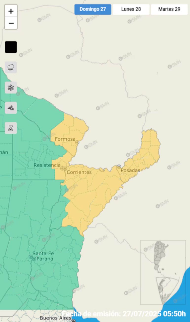 Alerta amarilla por tormentas en cuatro provincias: las zonas afectadas