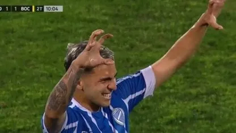 El festejo de López Muñoz en el empate transitorio para Godoy Cruz El festejo de López Muñoz en el empate transitorio para Godoy Cruz