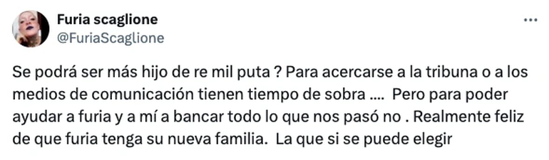 El Tweet de Furia que inició la polémica. El Tweet de Furia que inició la polémica.