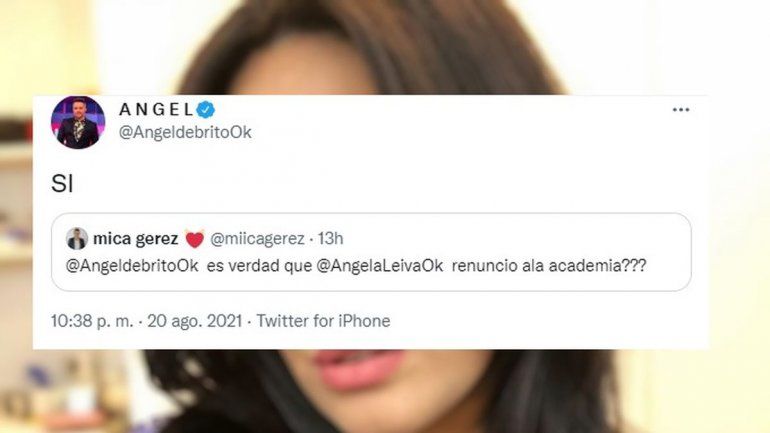 &Aacute;ngel De Brito confirm&oacute; la renuncia de &Aacute;ngela Leiva a Showmatch, La Academia.
