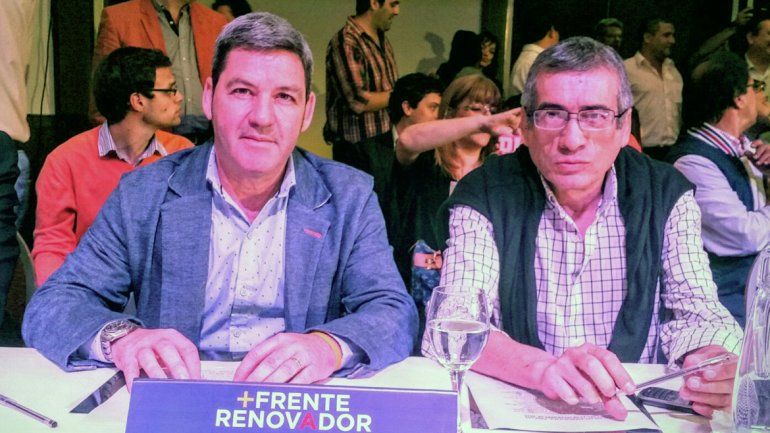 Gabriel Tom Romero y Carlos Chino Sánchez durante el encuentro del Frente Renovador en Buenos Aires.