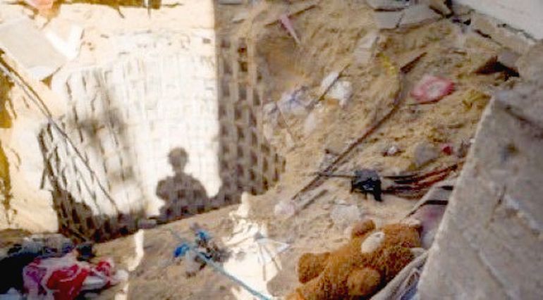 Otra imagen de la boca del túnel donde tenían a los sesis rehenes israelíes. Otra imagen de la boca del túnel donde tenían a los sesis rehenes israelíes.