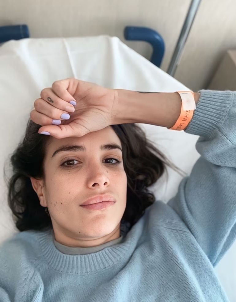 Andrea Rincón en su internación Andrea Rincón en su internación