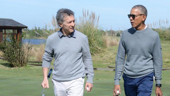 Obama y Macri jugaron al golf en un exclusivo club