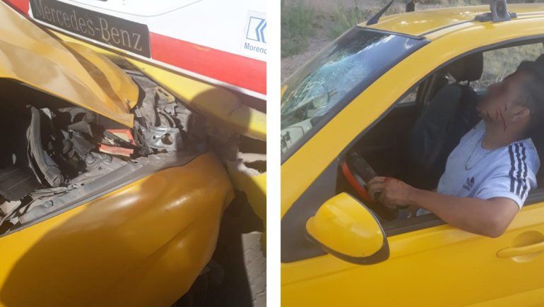 Un taxista no frenó y se tragó un colectivo desde atrás