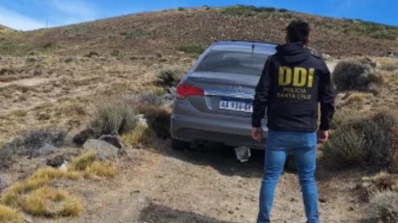 El Citroen C4 gris al que se subió el mochilero ruso en la ruta 3, en Santa Cruz, sin sospechar que viviría una pesadilla.&nbsp; &nbsp;