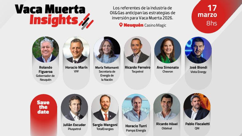 Vaca Muerta Insights: quiénes serán los ejecutivos que debatirán el futuro del shale | LM Neuquen Vaca Muerta Insights: quiénes serán los ejecutivos que debatirán el futuro del shale
