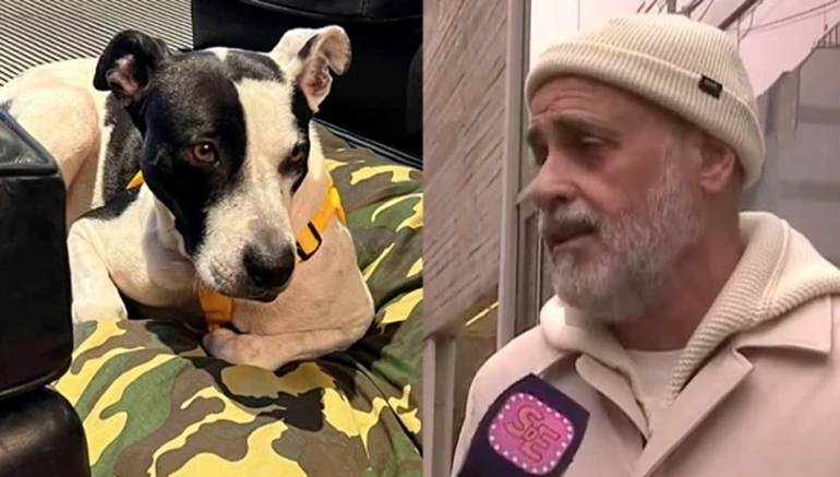 La nueva mascota de Jorge Rial, Malasaña. La nueva mascota de Jorge Rial, Malasaña.