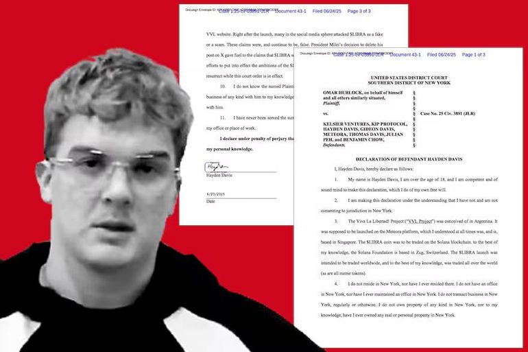 Hayden Davis adjudicó el colapso de la criptomoneda $LIBRA a la decisión del presidente Javier Milei de borrar el tuit en el que le había dado visibilidad. Hayden Davis adjudicó el colapso de la criptomoneda $LIBRA a la decisión del presidente Javier Milei de borrar el tuit en el que le había dado visibilidad.
