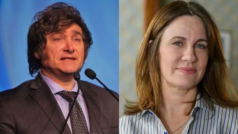 Javier Milei y Nancy Dupláa.