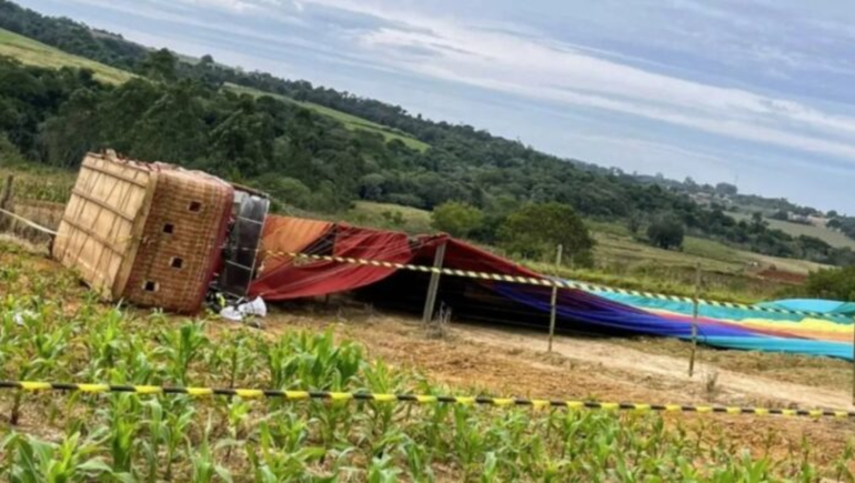 El globo aerostático cayó en Brasil