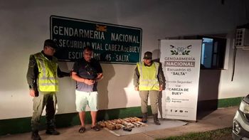 La droga incautada por Gendarmería en Salta pesó casi 17 kilos.