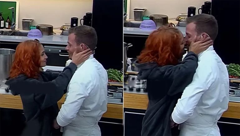 El Hotel de los Famosos se puso hot: una participante besó al chef del reality