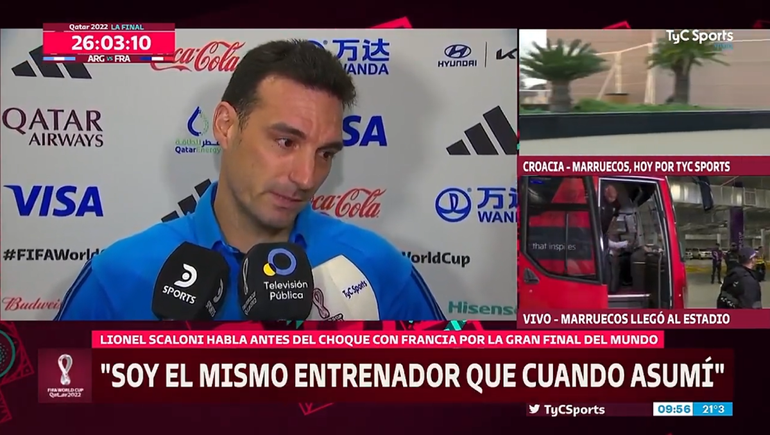 Video: Scaloni se quebró en vivo en la previa de la final del mundo