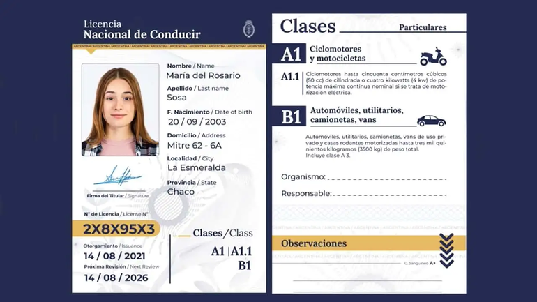 En las provincias que adhirieron ya está disponible en la App Mi Argentina. El nuevo diseño tendrá el detalle de todas las categorías habilitantes.