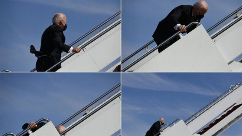 Biden tropezó y cayó cuando subía al Air Force One