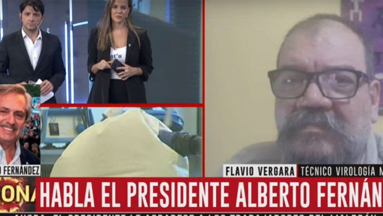 Alberto Fernández irrumpió al aire y científico del Malbrán rompió en llanto