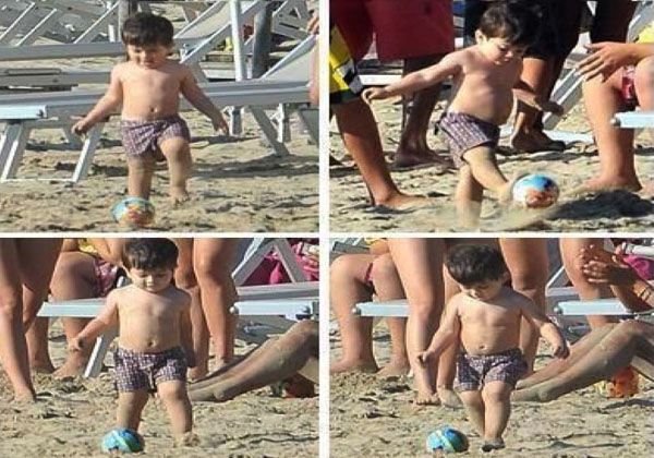 Messi mostró orgulloso las habilidades de su hijo con la pelota