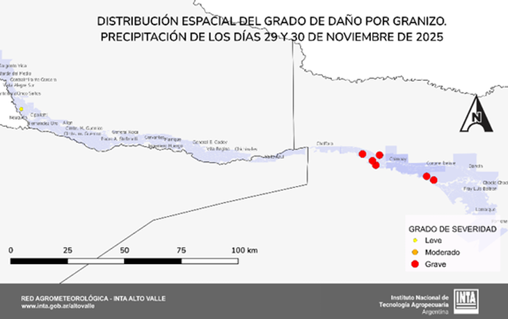 La distribución espacial de la tormenta fue homogénea en cuanto a los milímetros precipitados. Foto: INTA La distribución espacial de la tormenta fue homogénea en cuanto a los milímetros precipitados. Foto: INTA