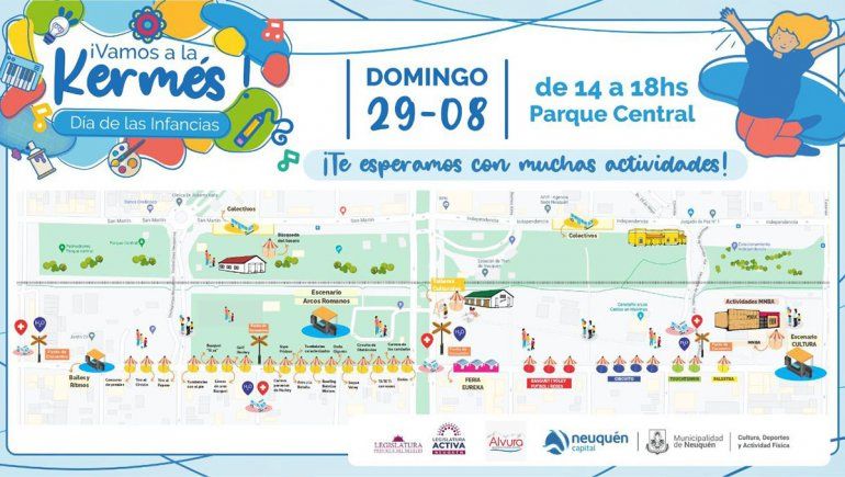Todo listo celebrar el Día de las Infancias en el Parque Central 