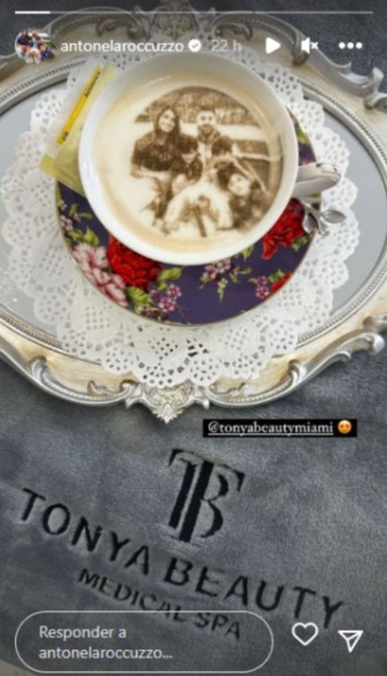 El café personalizado que le prepararon a Antonela Roccuzzo en Miami. El café personalizado que le prepararon a Antonela Roccuzzo en Miami.