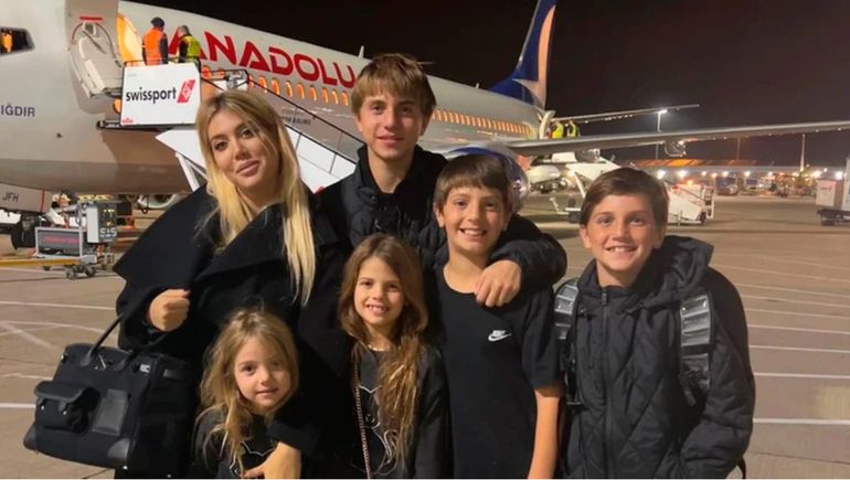 Wanda Nara está en Londres con sus hijos.
