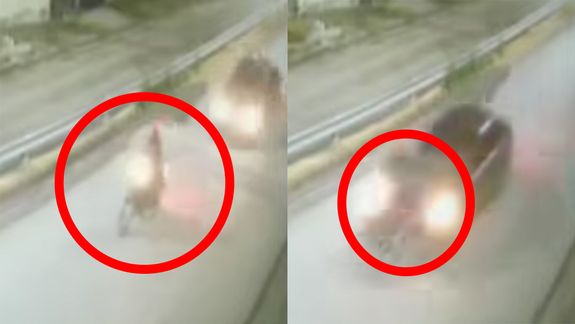 Video: atropelló a una joven motociclista y la dejó abandonada a su suerte