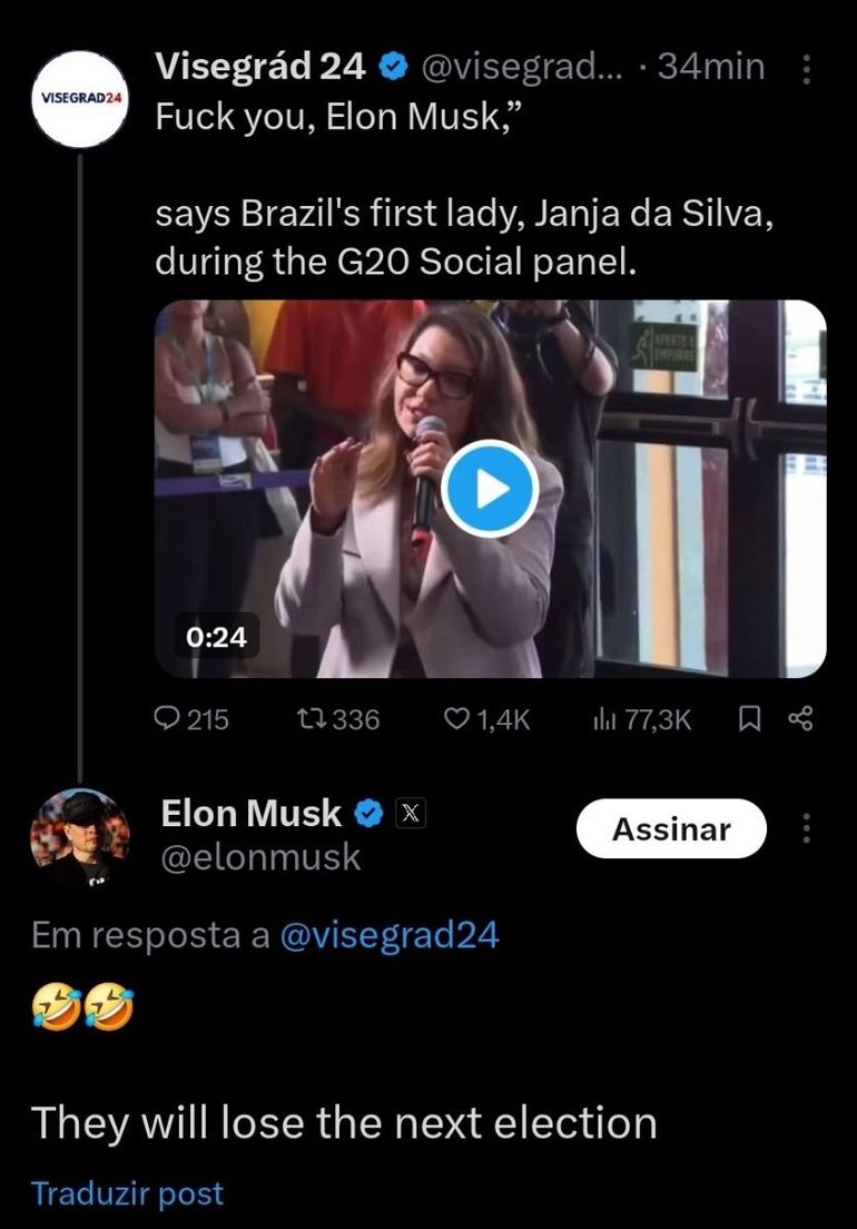 Elon Musk responde al video de Janja.