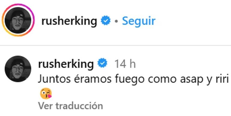 El sugestivo mensaje de Rusherking. El sugestivo mensaje de Rusherking.