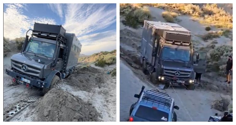 Los trabajos para remover el motorhome de los turistas alemanes se retrasaban por su dificultad en una zona cercana a Comodoro Rivadavia. Los trabajos para remover el motorhome de los turistas alemanes se retrasaban por su dificultad en una zona cercana a Comodoro Rivadavia.