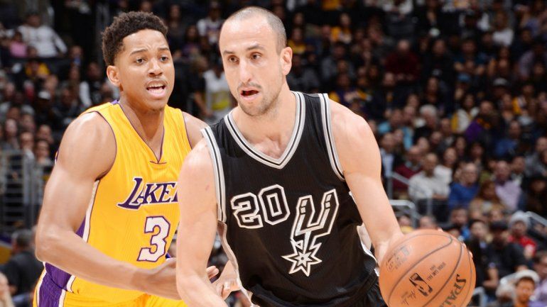 Manu Ginóbili la rompió antes los Lakers con 20 puntos y lujos.&nbsp;