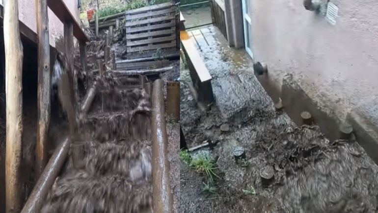 La lluvia provocó un deslave en un barrio de San Martín de los Andes