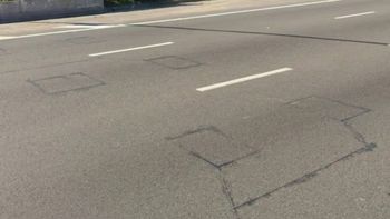 Los dibujos están en algunas calles asfaltadas de distintas localidades del país. Los dibujos están en algunas calles asfaltadas de distintas localidades del país.