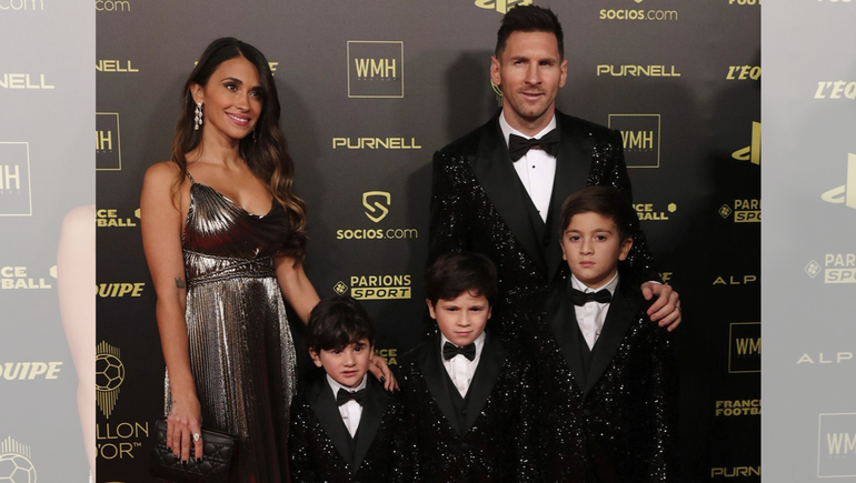 El look de Antonela, Messi y los peques se robó las miradas en la gala