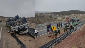 Fuerte vuelco de un camión en cercanías a Chos Malal