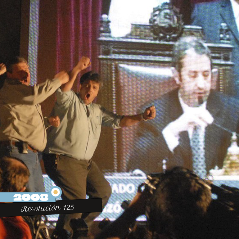 Las organizaciones rurales celebran el voto no positivo de Julio Cobos. Foto archivo.