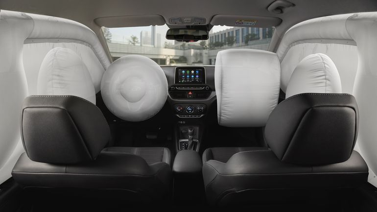 Todas las versiones del Hyundai HB20 vienen equipadas de serie con seis airbags. Foto: Hyundai Todas las versiones del Hyundai HB20 vienen equipadas de serie con seis airbags. Foto: Hyundai