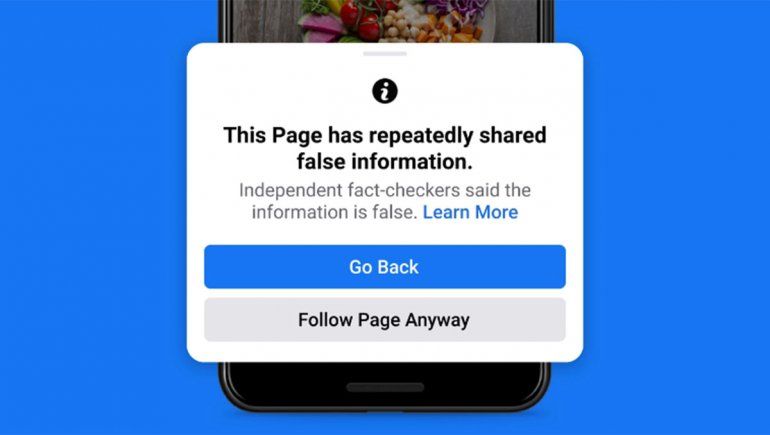 Facebook tomará medidas contra las personas que comparten repetidamente información errónea