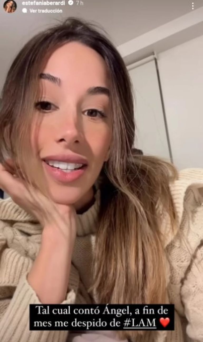 Estefi Berardi confirmó que no seguirá en el panel de LAM. Estefi Berardi confirmó que no seguirá en el panel de LAM.