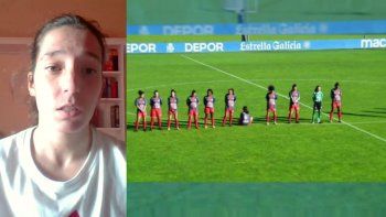 La imagen que recorrió el mundo y la jugadora que tomó la drástica postura anti Maradona. La imagen que recorrió el mundo y la jugadora que tomó la drástica postura anti Maradona.