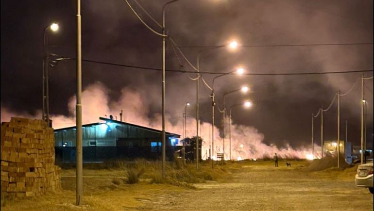 El fuego generó pánico porque por el viento se propagó hacia un loteo