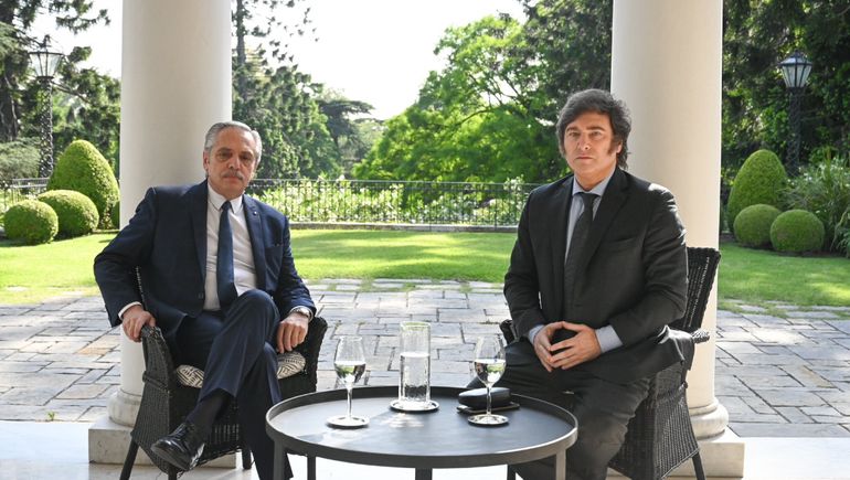 Alberto Fernández y Javier Milei se reunieron en Olivos.