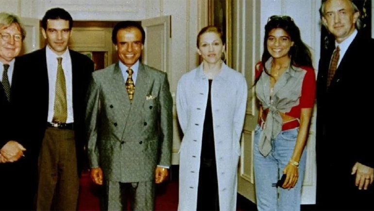 Carlos Menem, Madonna, Zulemita Yoma y Antonio Banderas.